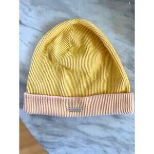 Seeberger Yellow & Peach Orange Ribbed Beanie